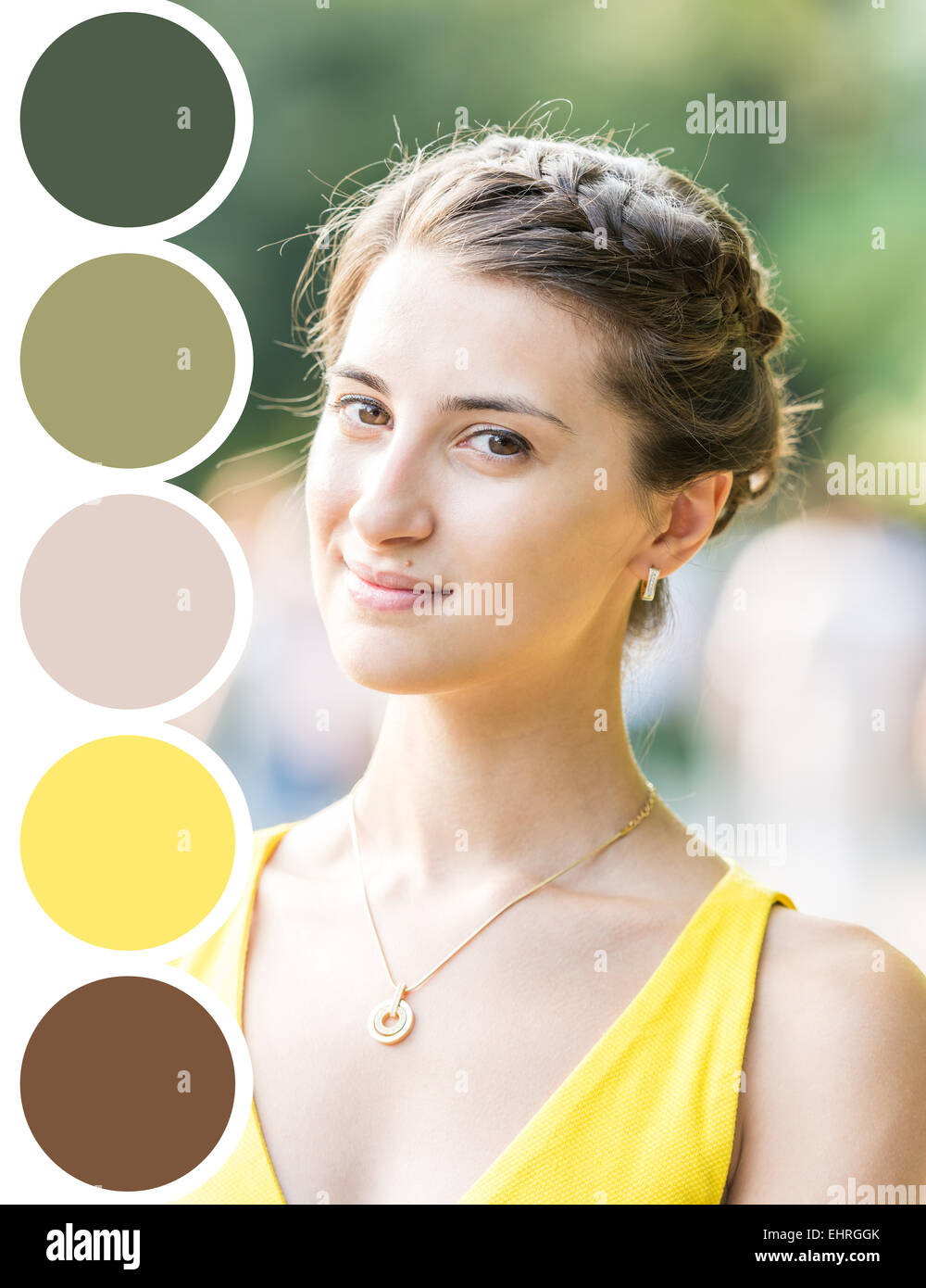 Color Palette Of Happy Young Girl Portrait Stock Photo - Alamy