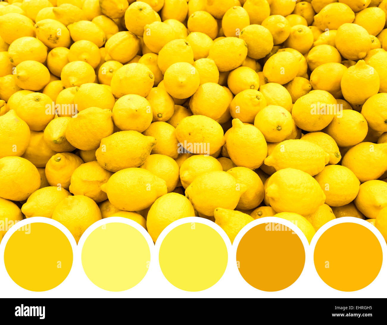 Color Palette Of Yellow Lemon Fruits In Market Stock Photo Alamy