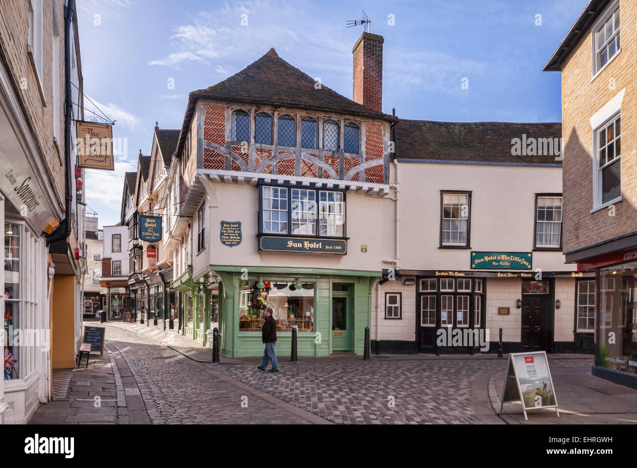 The Sun Hotel in Sun Street, Canterbury, Kent, England. Stock Photo