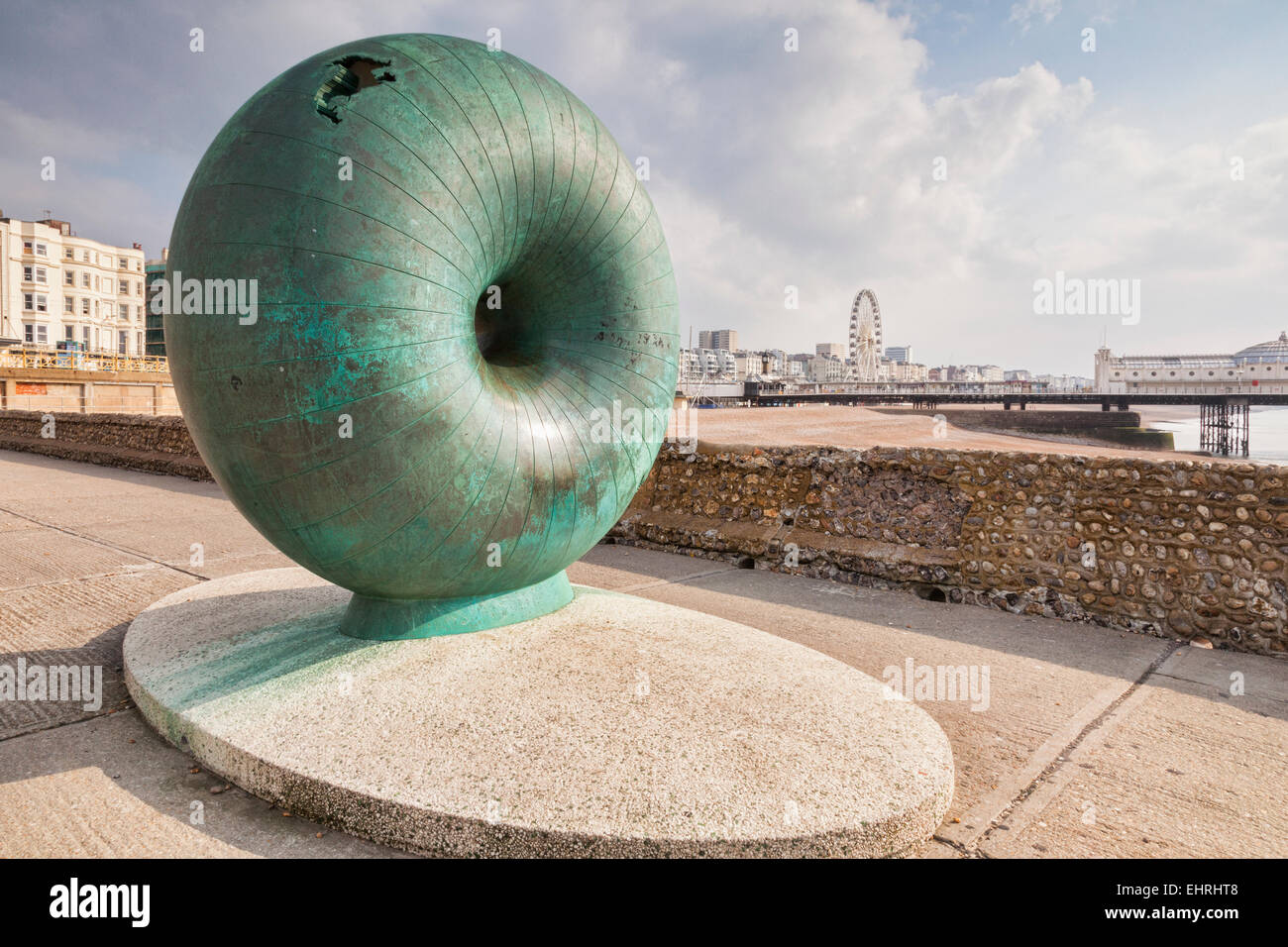 The Doughnut, a piece of public art on Brighton seafront by Hamish Black, 1998. Stock Photo
