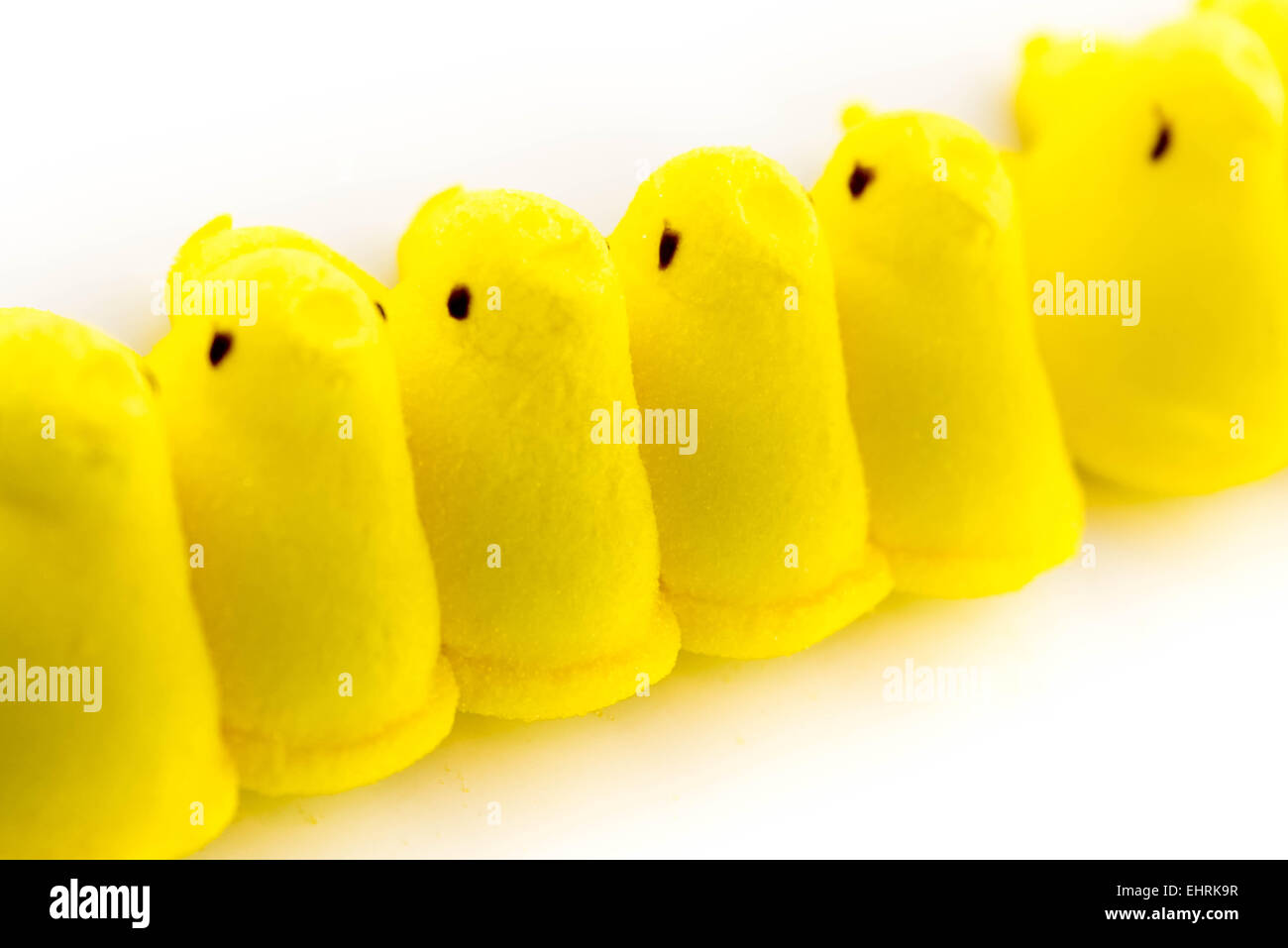 yellow marshmallow chicks Stock Photo Alamy
