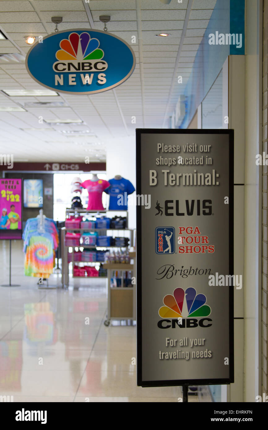 Retail shops at Memphis International Airport, Tennessee USA Stock