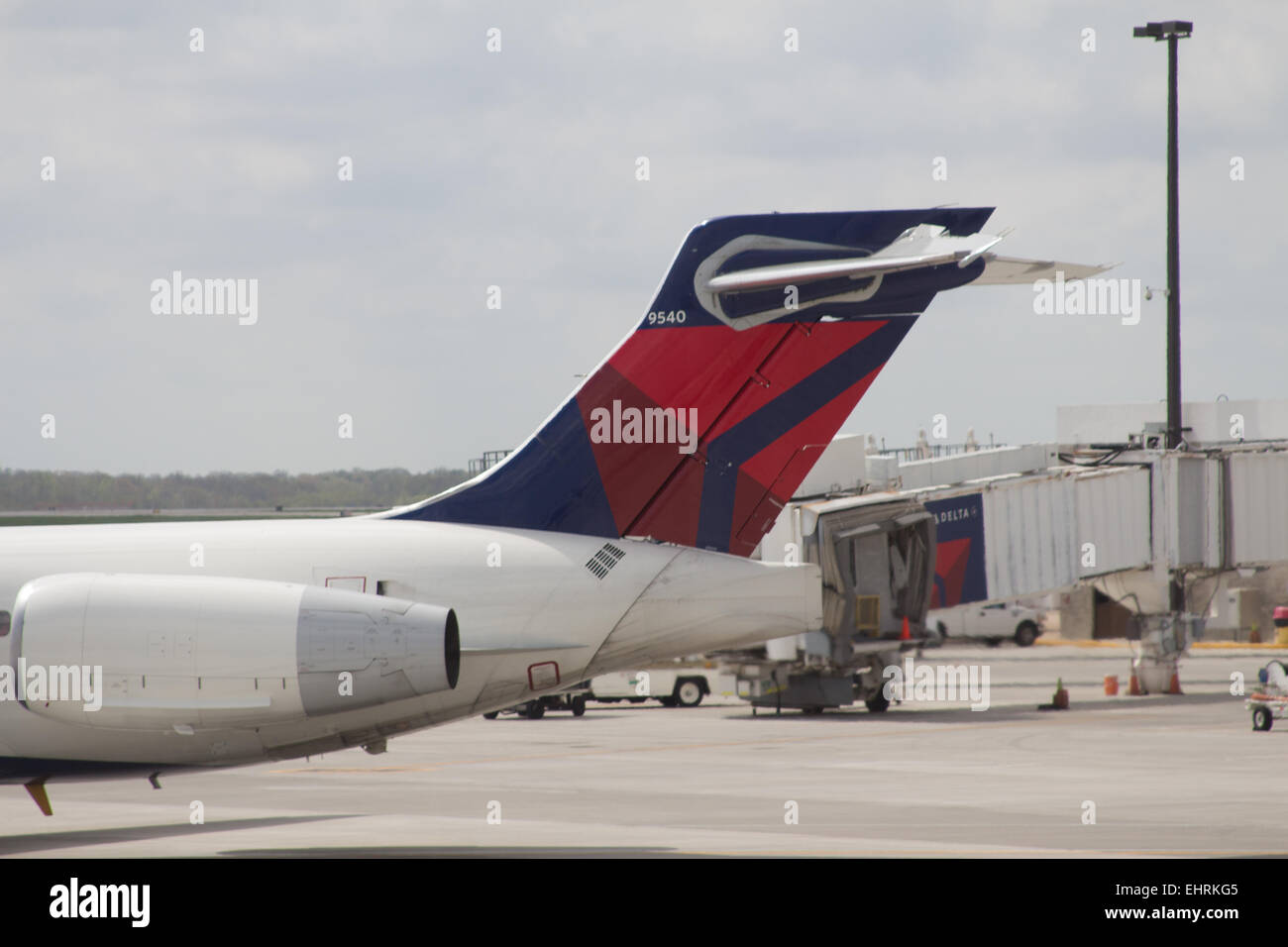 A Delta Airlines plane at Memphis International Airport, Tennessee USA Stock Photo