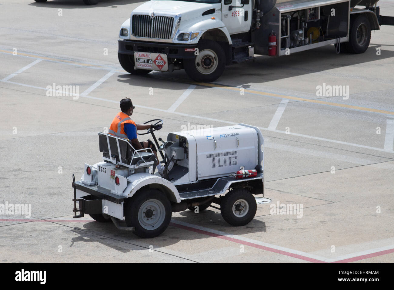 A maintenance vehicle at Memphis International Airport, Tennessee USA Stock Photo