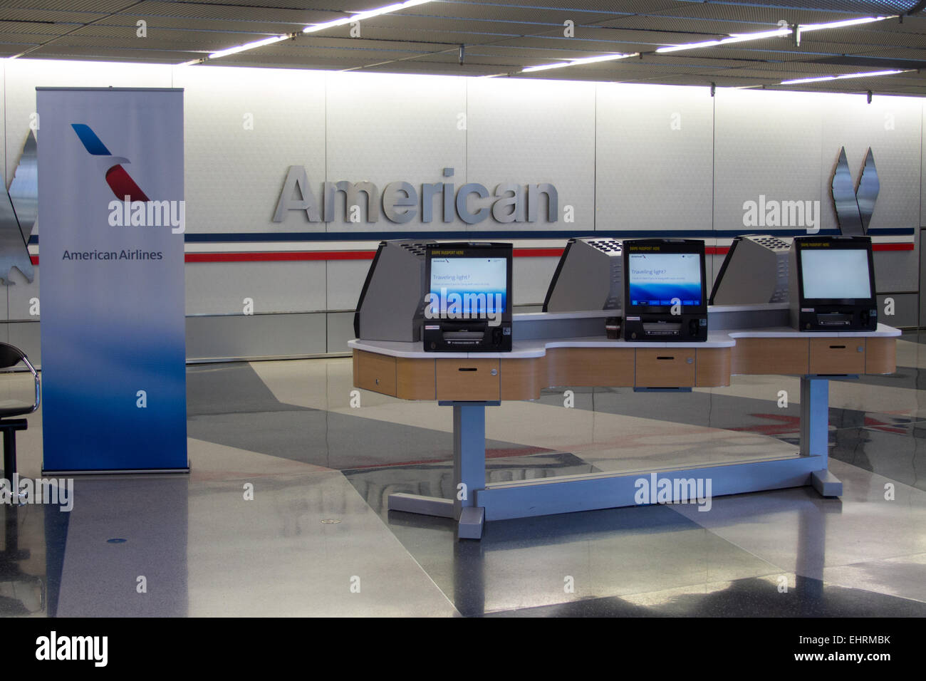 American Airlines self check in desks at Chicago O