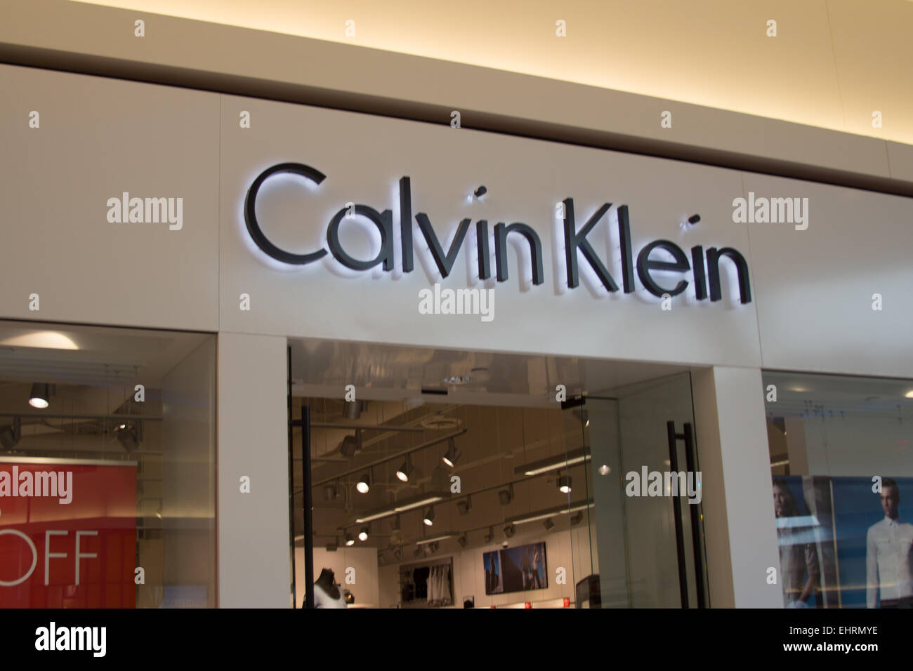 Calvin Klein store at the Fashion Outlets of Chicago mall Rosemont, near Chicago O'Hare airport, USA Stock -