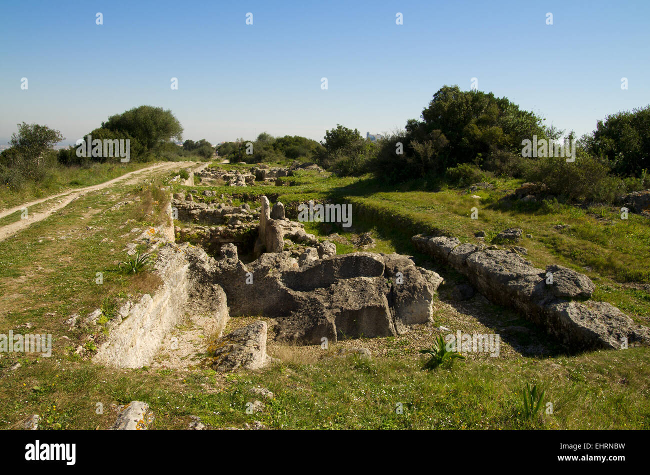 Islamic archaeologic ruins in Palmela Stock Photo