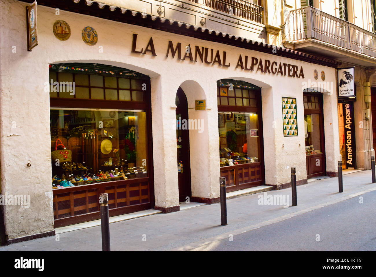 La manual alpargatera shop. Barcelona, Catalonia, Spain. Stock Photo