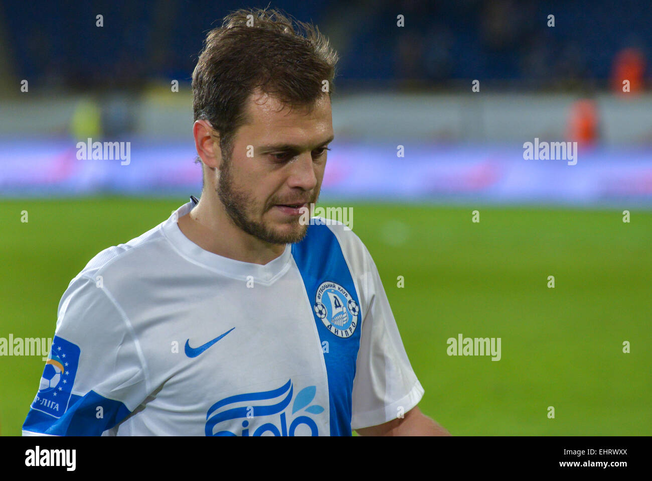 Pavlo Ksyonz during the match between Dnipro  vs Metalurg. Ukrainian Premier League Stock Photo