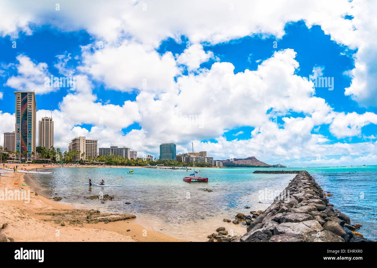 Waikiki beach enjoy the sun hi-res stock photography and images - Alamy