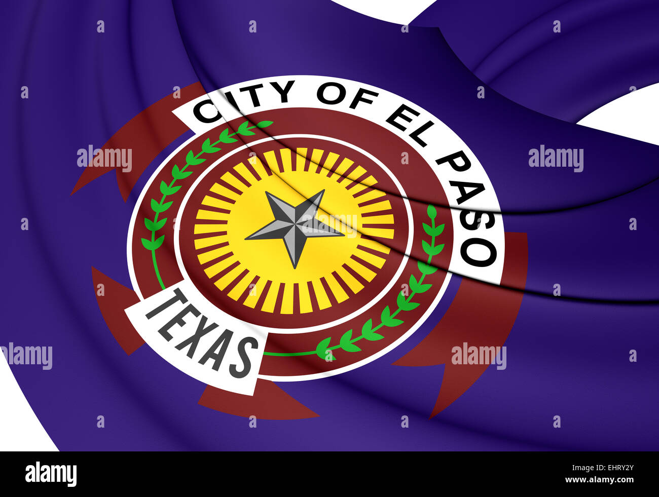 Flag of El Paso, USA. Close Up Stock Photo Alamy