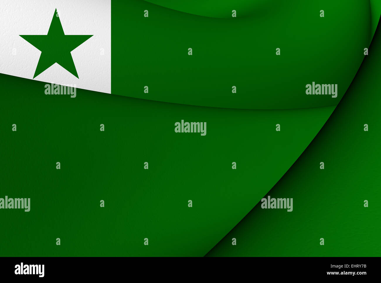 Flag of Esperanto. Close Up. Stock Photo