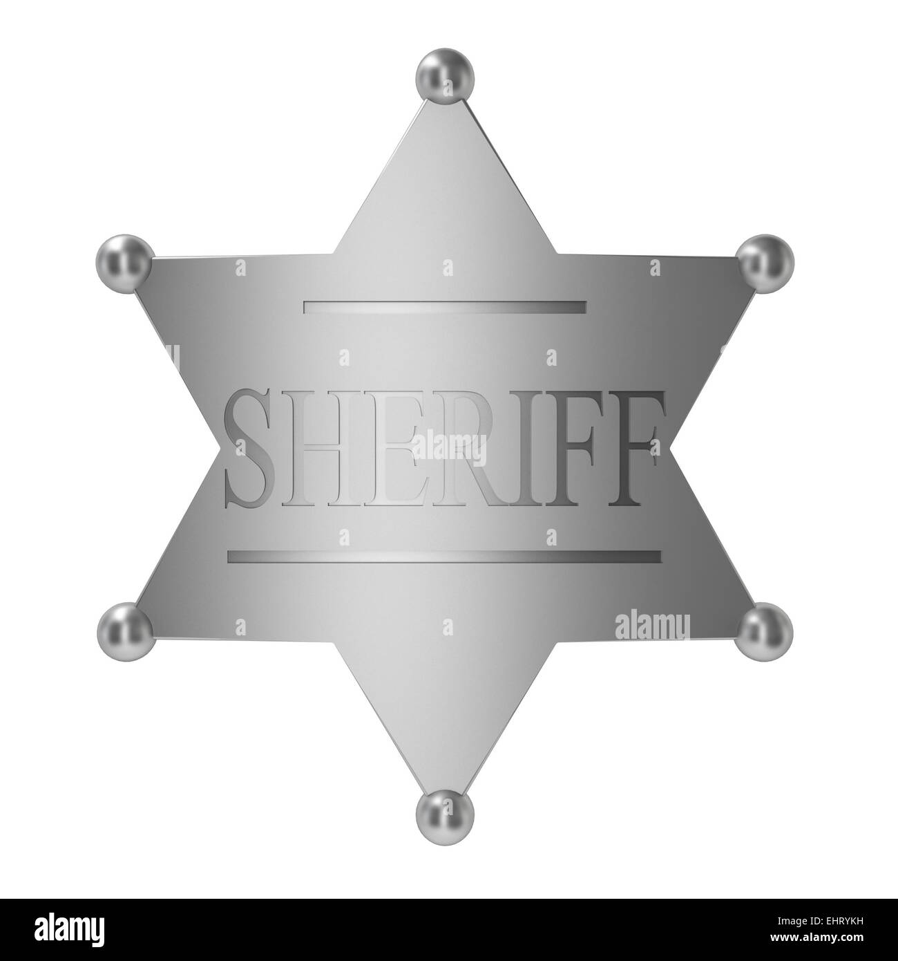 Sheriff badge. 3d illustration on white background Stock Photo