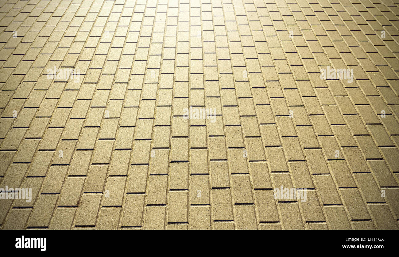 Abstract background made of brick pavement. Stock Photo