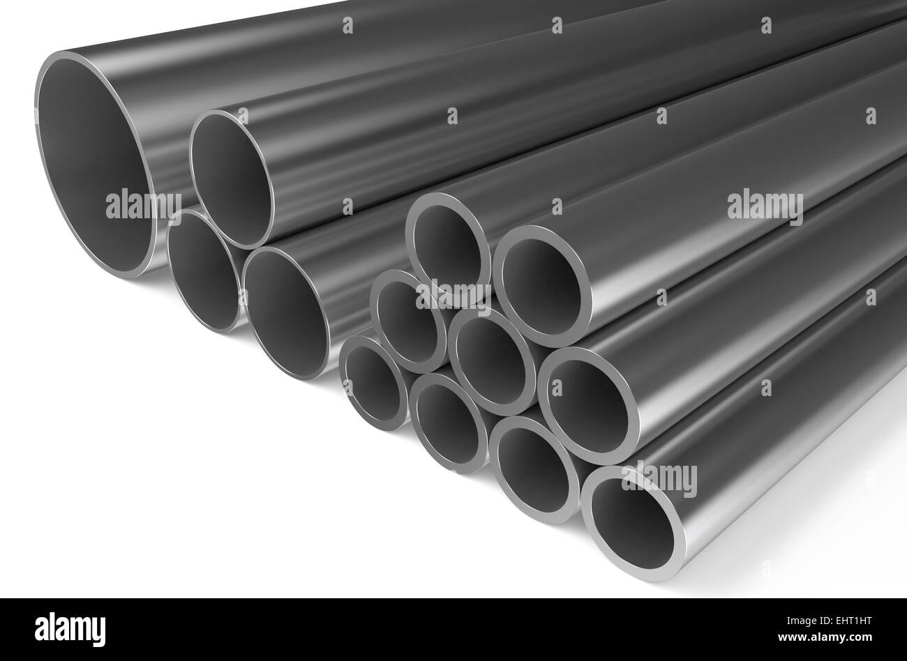 rolled metal,pipes isolated on white background Stock Photo