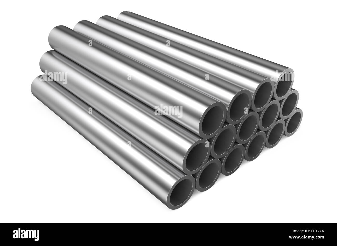 rolled metal,pipes isolated on white background Stock Photo
