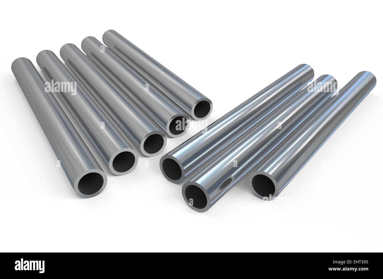 rolled metal, pipes isolated on white background Stock Photo