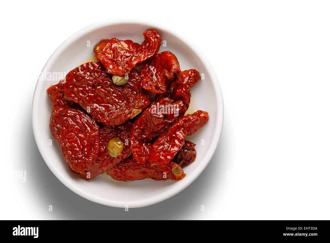Dried tomatoes in a dish Stock Photo