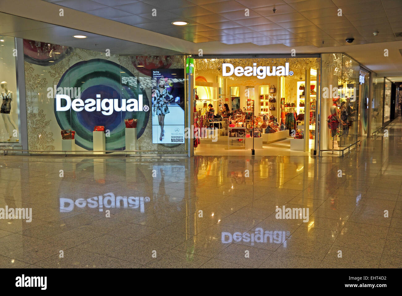 Desigual designer clothes shop, Barcelona El Prat airport Stock Photo