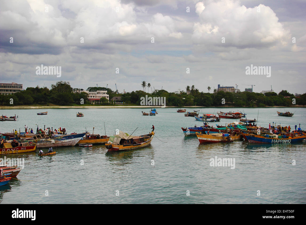 Boats in the Harbor Dar Es Salaam Port, Tanzania Stock Photo