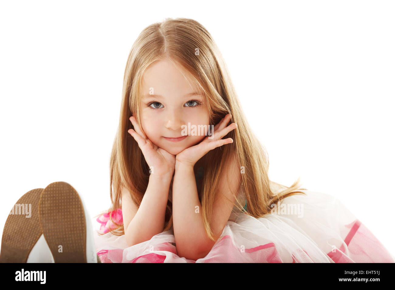 Little smiling girl looking at camera Stock Photo - Alamy