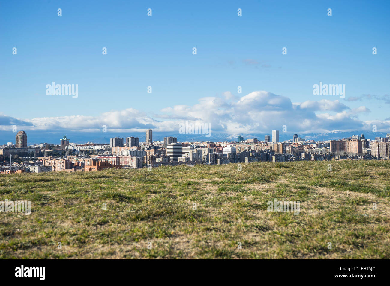 Spain Madrid Skyline Views From Tio Pio Park Stock Photo Alamy