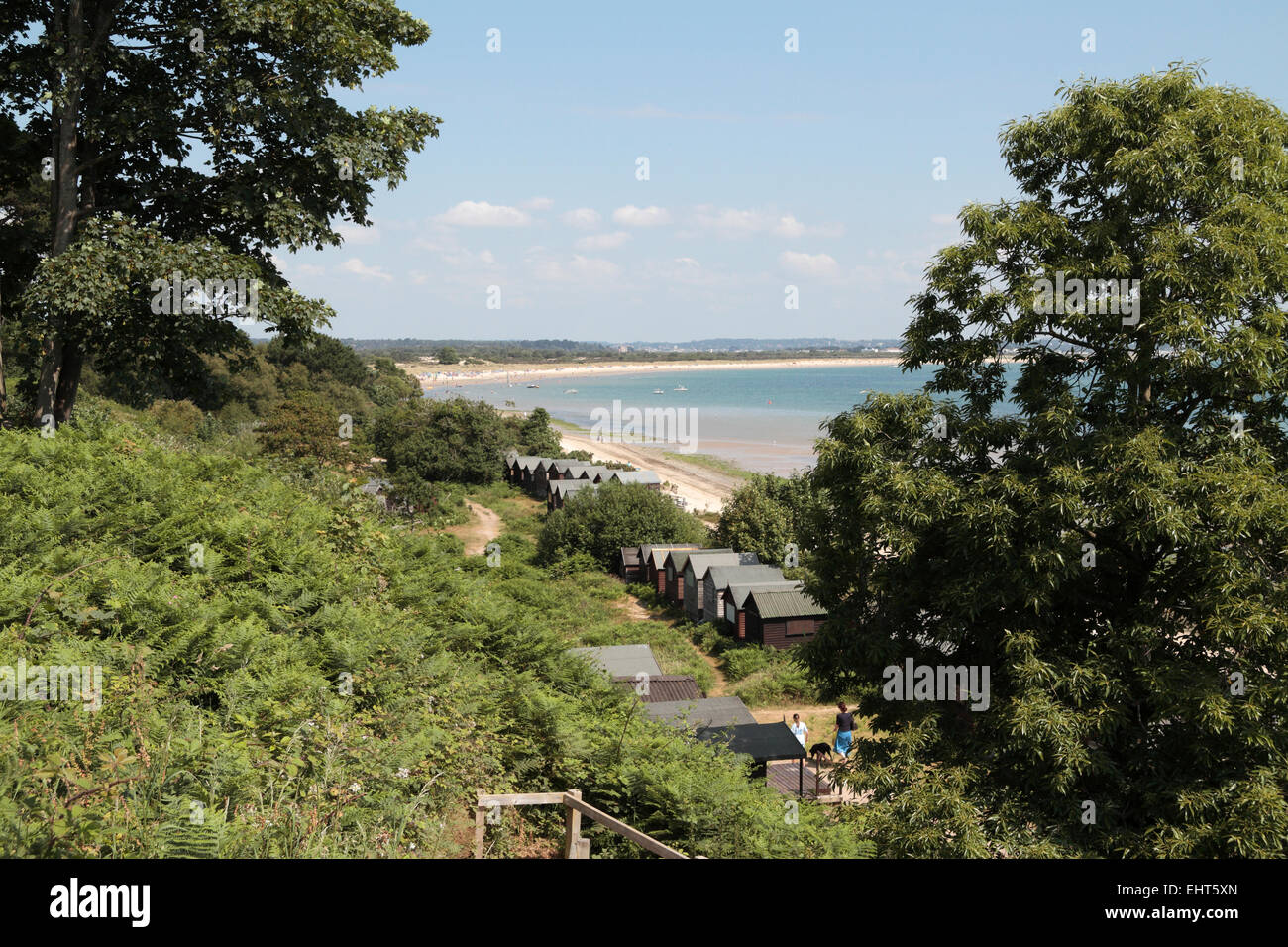 A View Over Beach Huts Towards Studland Beach And Studland Bay Dorset ...