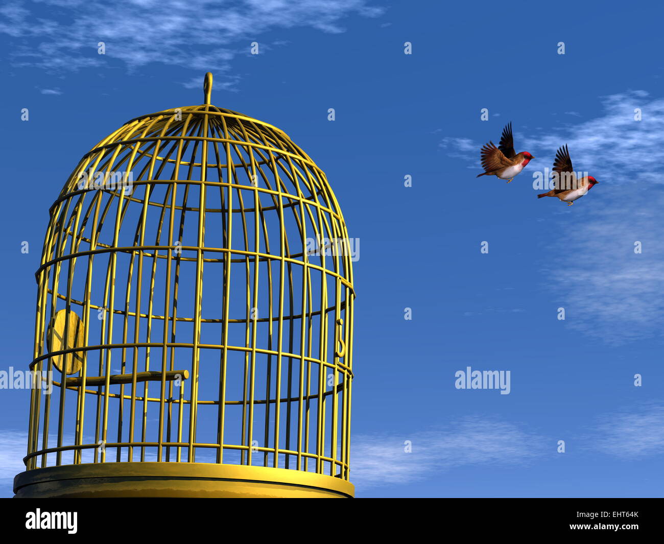 Bird flying out of cage hires stock photography and images Alamy