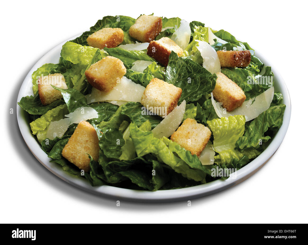 Caesar Salad with Croûtons and shaved Parmesan cheese Stock Photo