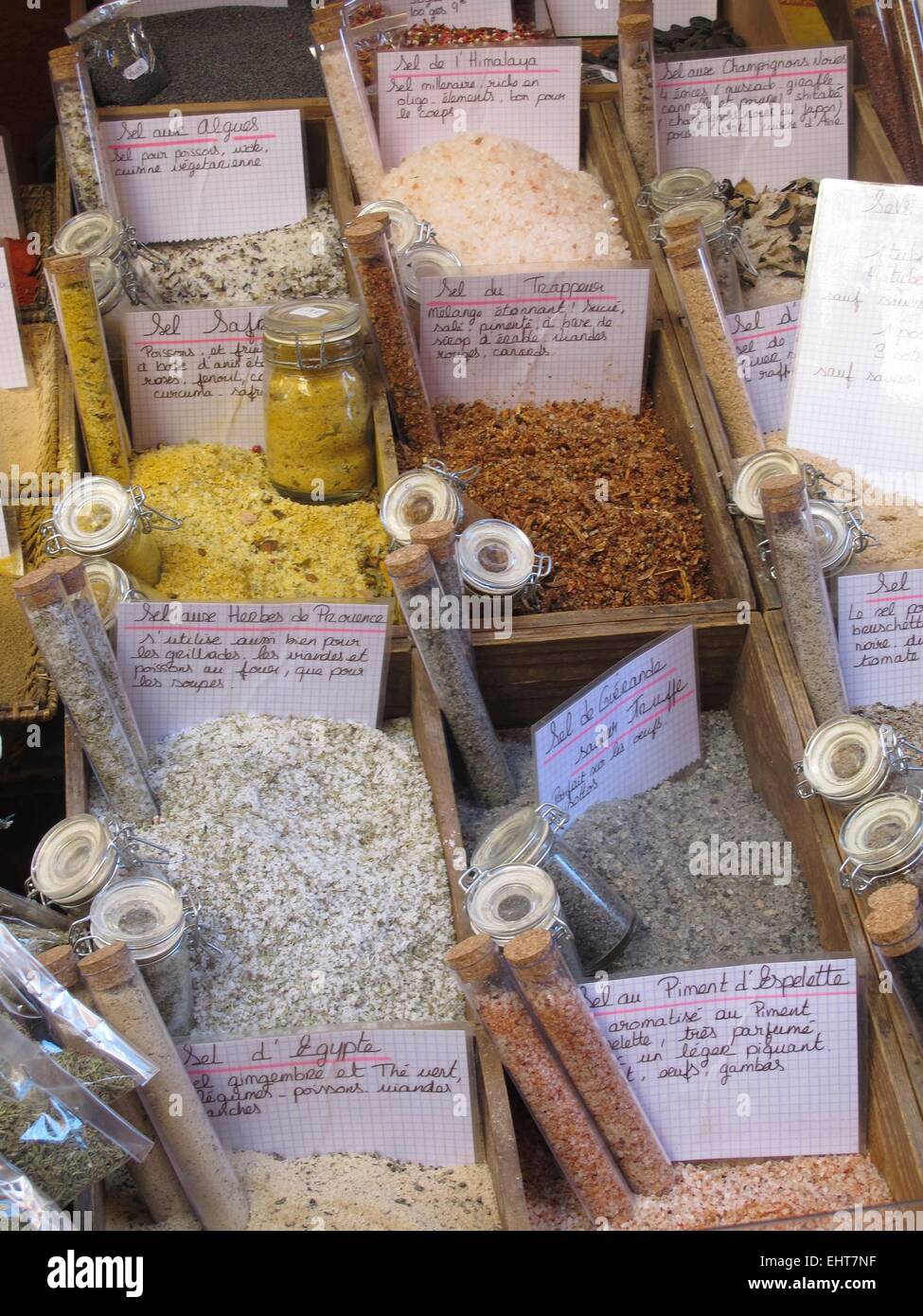 Herbs for sale at a French market Stock Photo