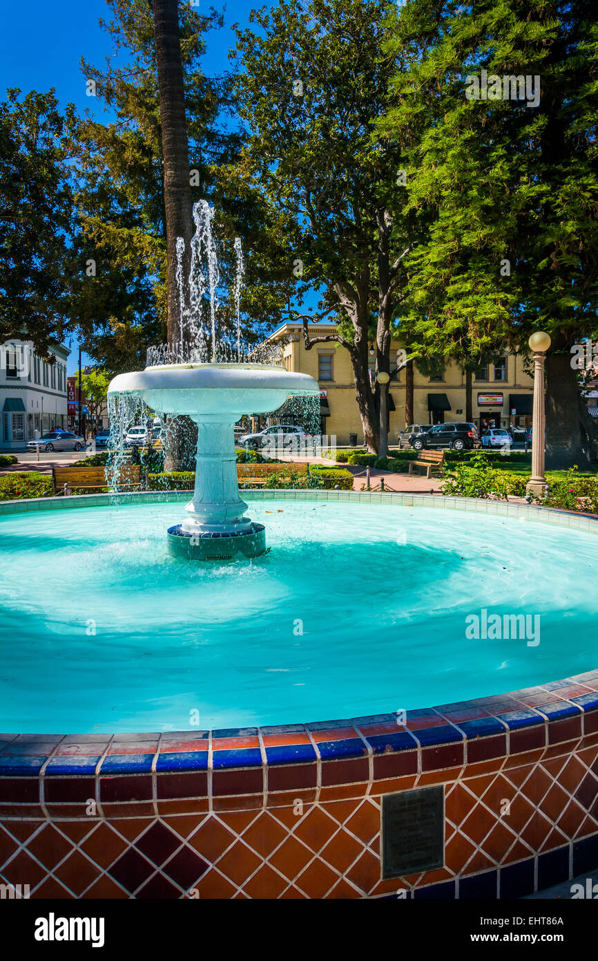 Fountain at the circle in Orange, California. Stock Photo