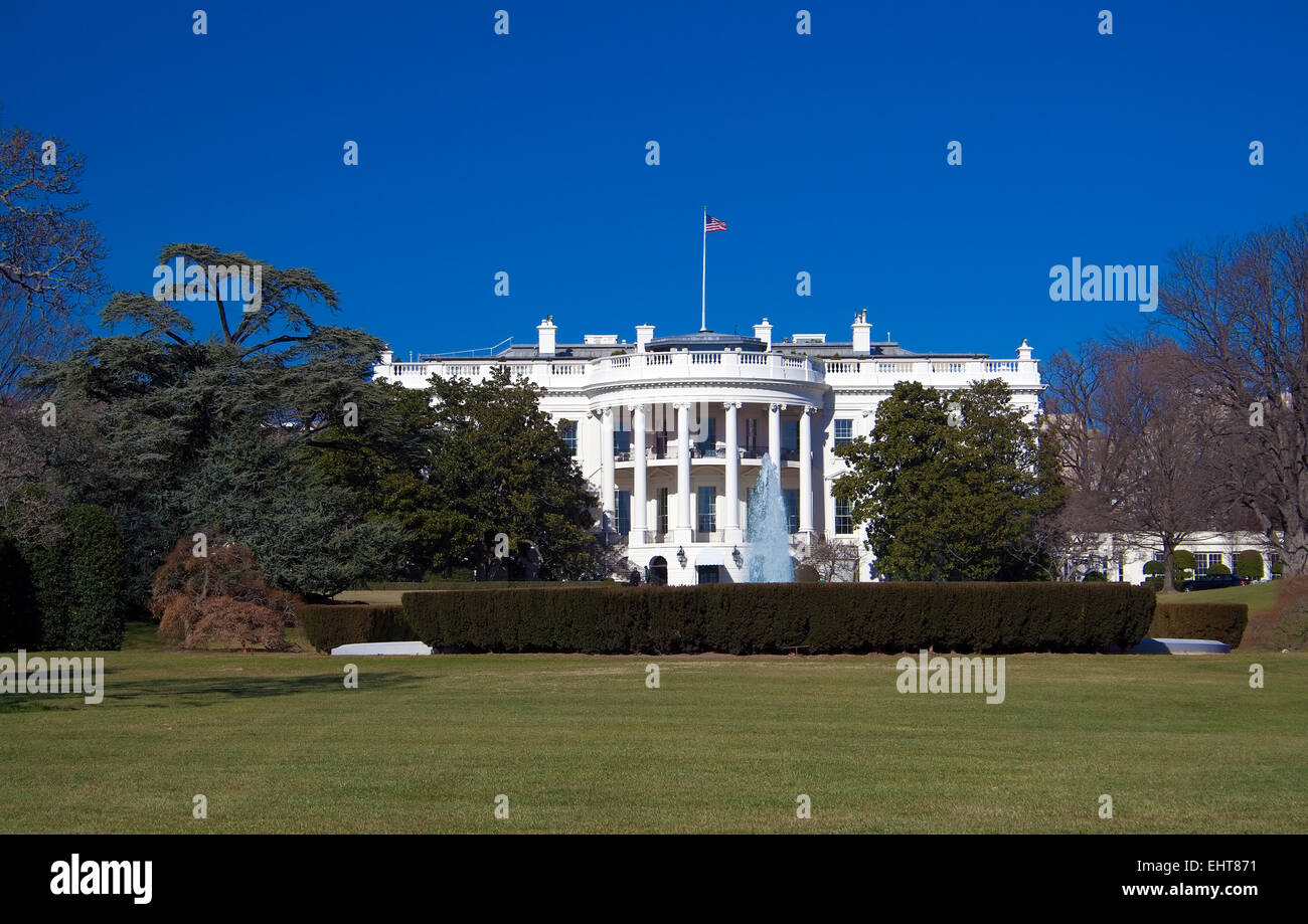White house with clear blue sky, Washington DC, USA Stock Photo - Alamy