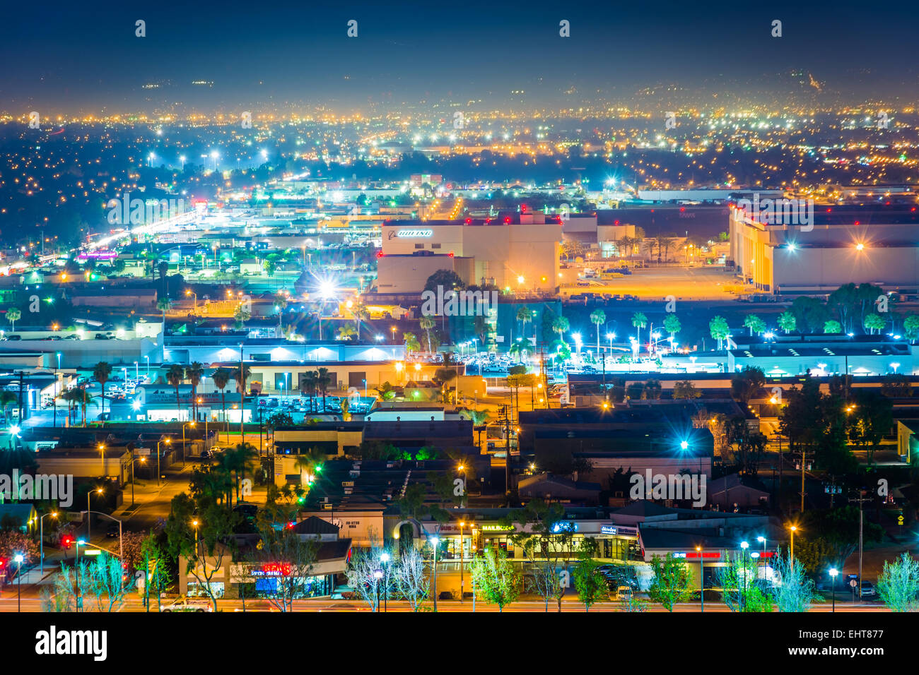 Night view from Hilltop Park, in Signal Hill, Long Beach, California Stock Photo Alamy
