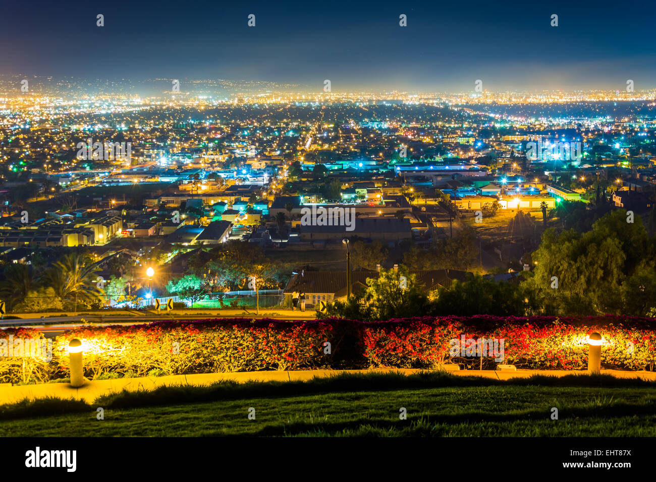 Night view from Hilltop Park, in Signal Hill, Long Beach, California