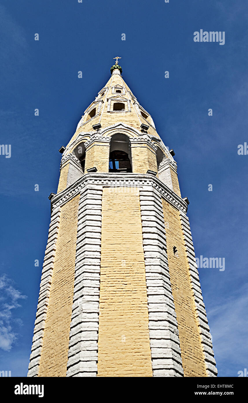 Bell tower of the Trinity Church in Tutaev Stock Photo