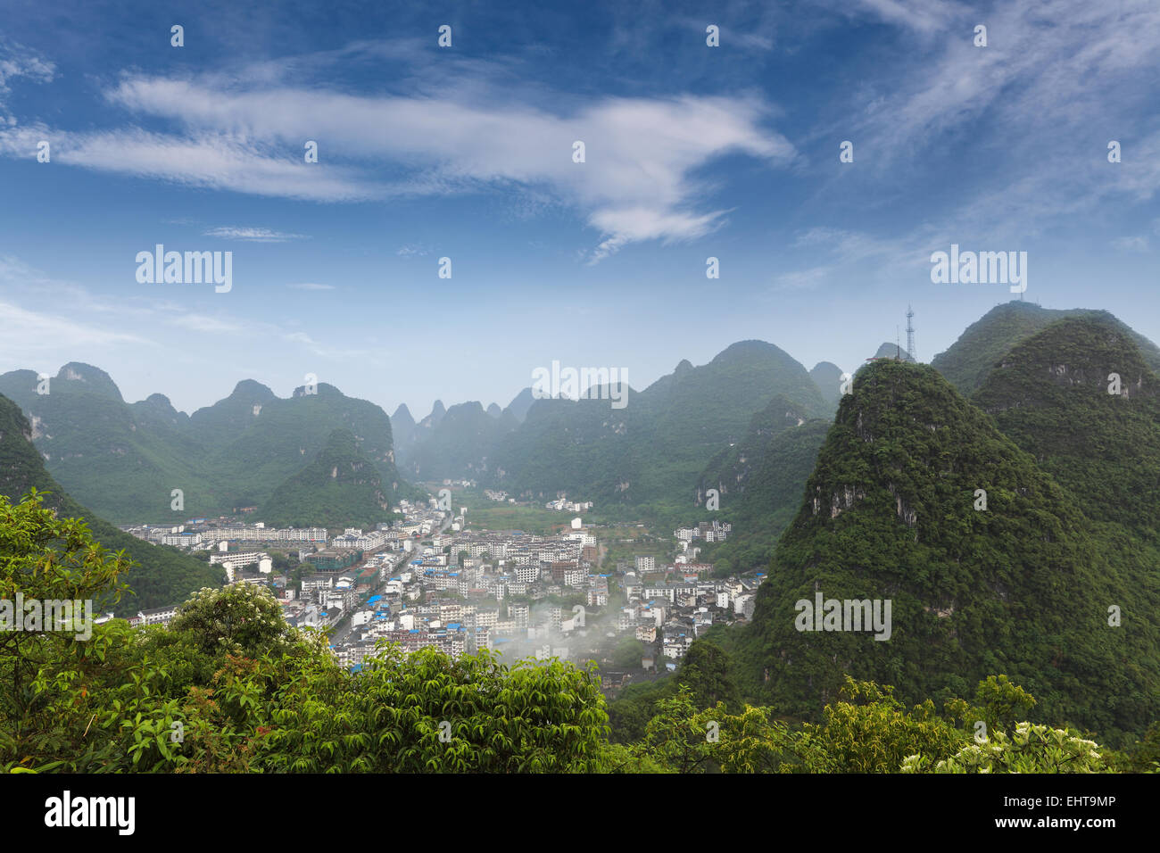 beautiful karst mountain landscape around yangshuo Stock Photo