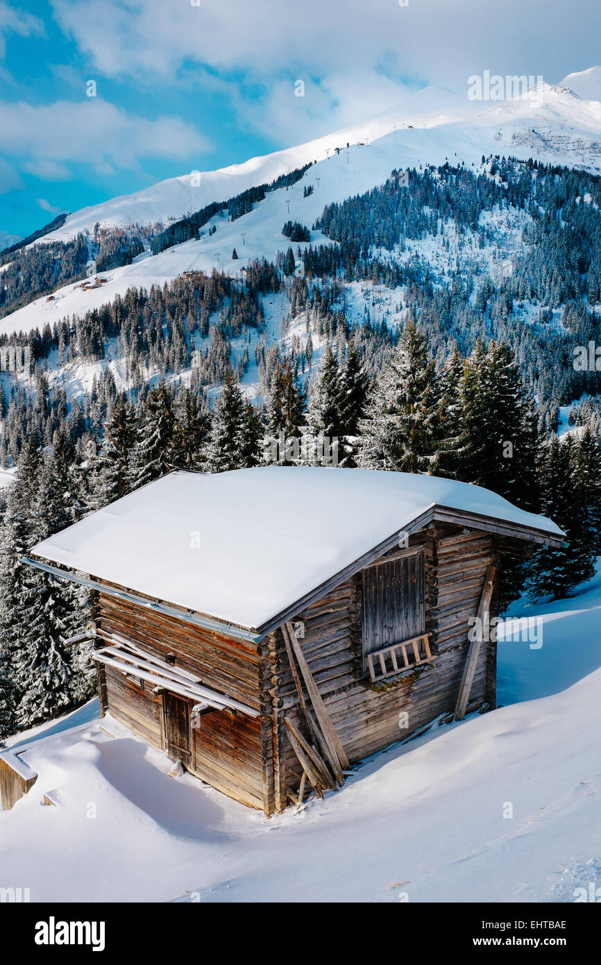 Old wooden barn in Zillertal, Tirol, Austria Stock Photo