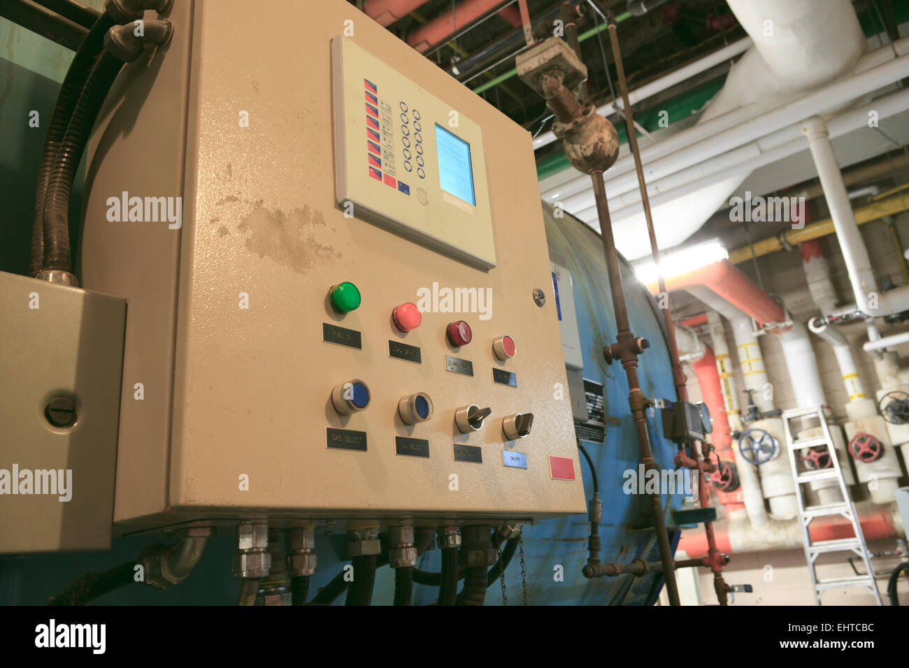 control panel to manage the boiler Stock Photo Alamy