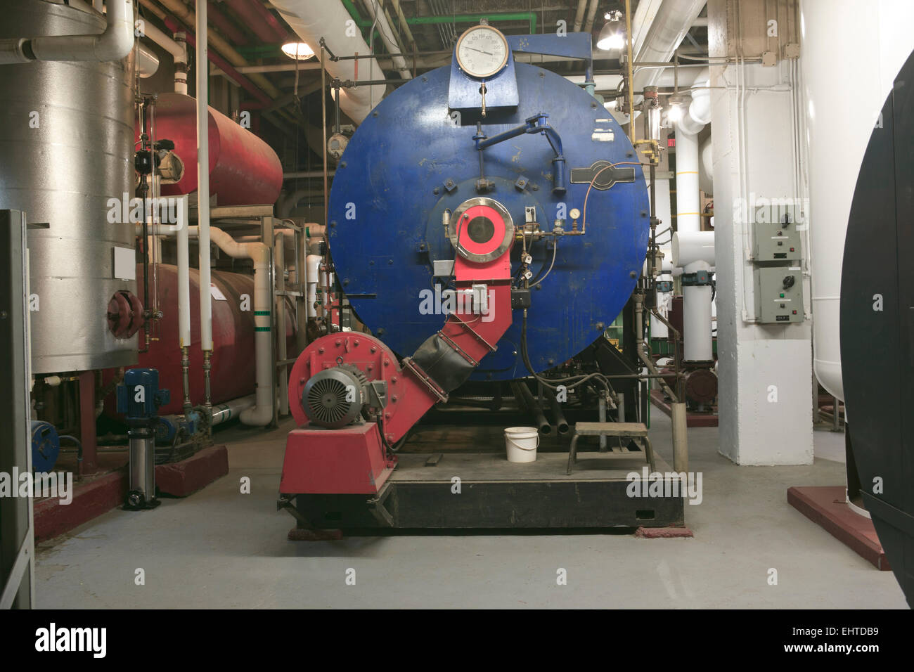 large industrial boiler room Stock Photo