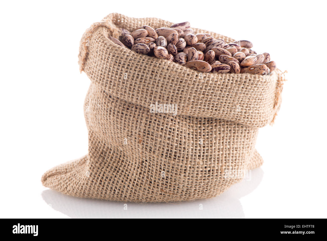 Pinto beans bag on white background Stock Photo Alamy