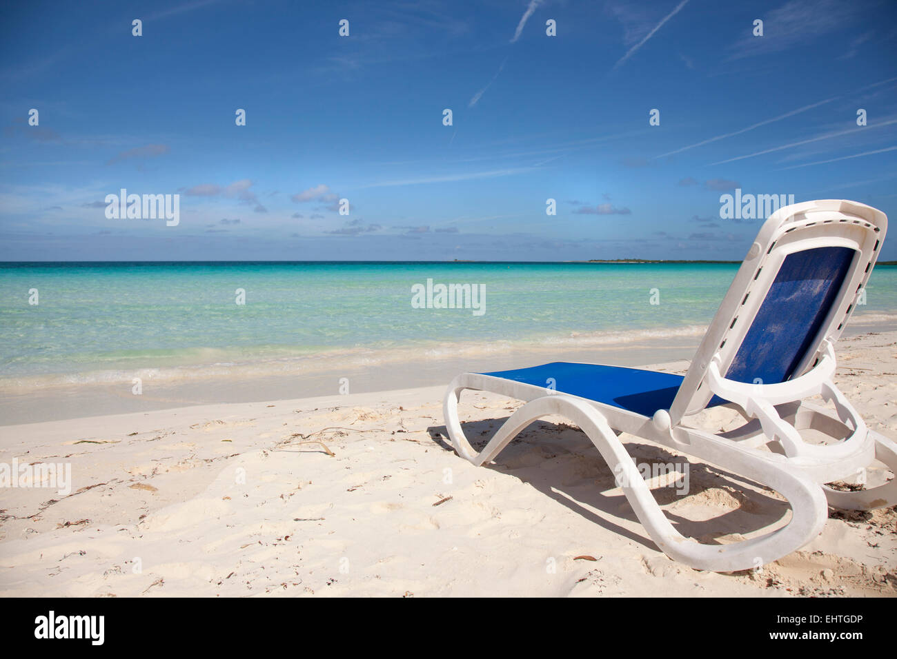 beach chair by the ocean Stock Photo
