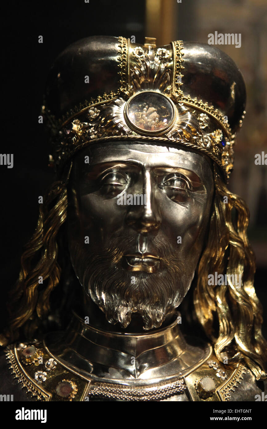 Reliquary bust of Saint Wenceslas. Silver reliquary, before 1503. Saint