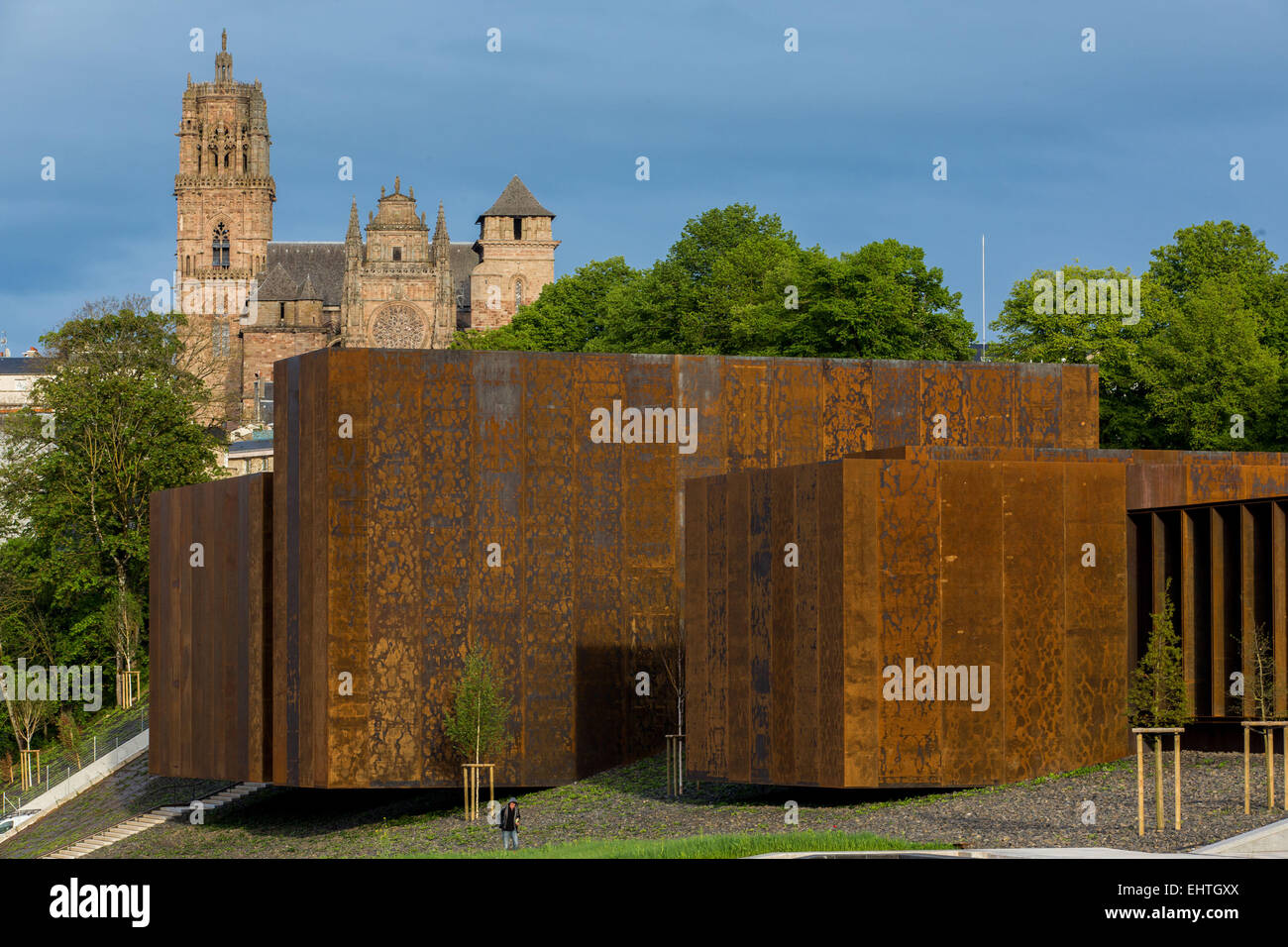 France, Aveyron, Rodez, Cafe Bras, designed by the Catalan architects RCR  associated with Passelac & Roques Stock Photo - Alamy