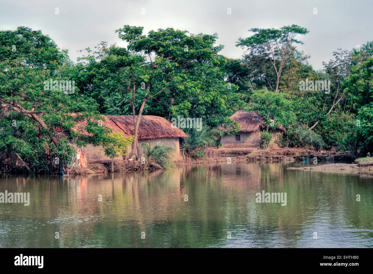 Scenic view of traditional village in Bangladesh Stock Photo