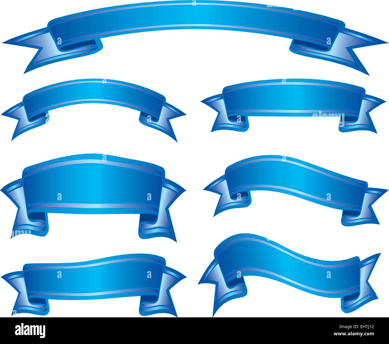 Set of blue ribbons Stock Vector Image & Art Alamy