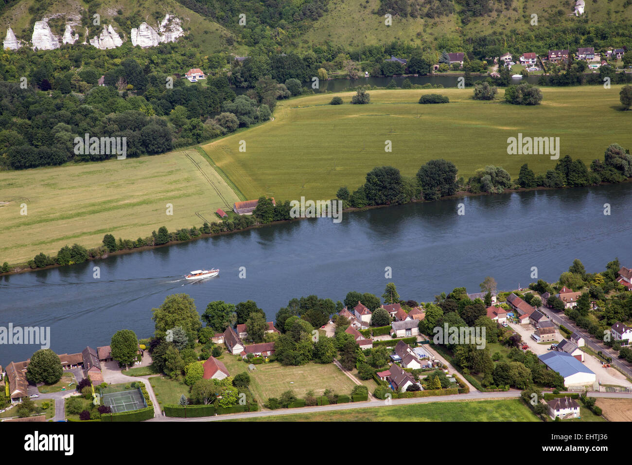 THE SEINE VALLEY SEEN FROM THE SKY, EURE (27), UPPER NORMANDY, FRANCE Stock Photo