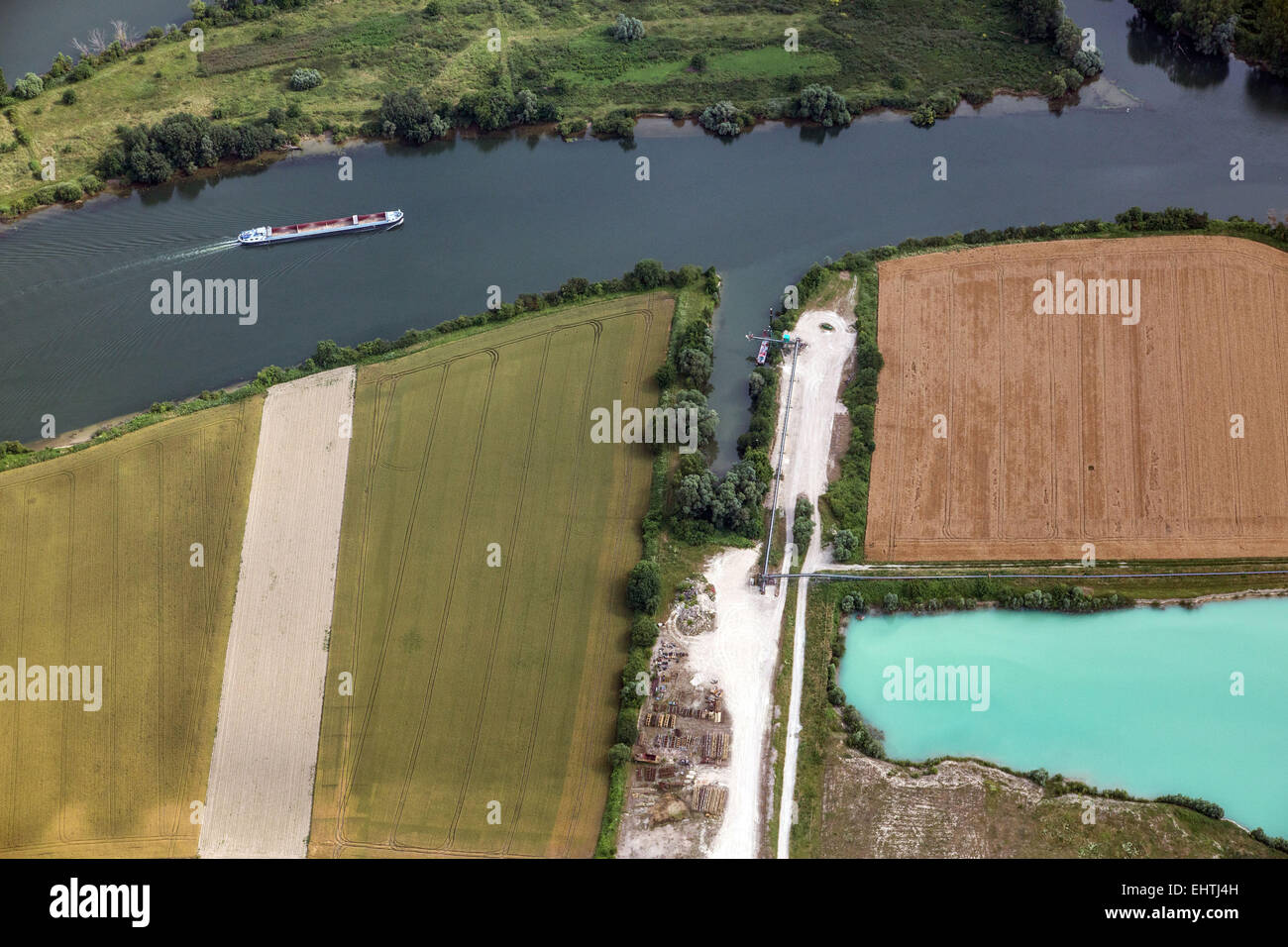 AERIAL VIEW OF THE SEINE VALLEY, EURE (27), NORMANDY, FRANCE Stock Photo