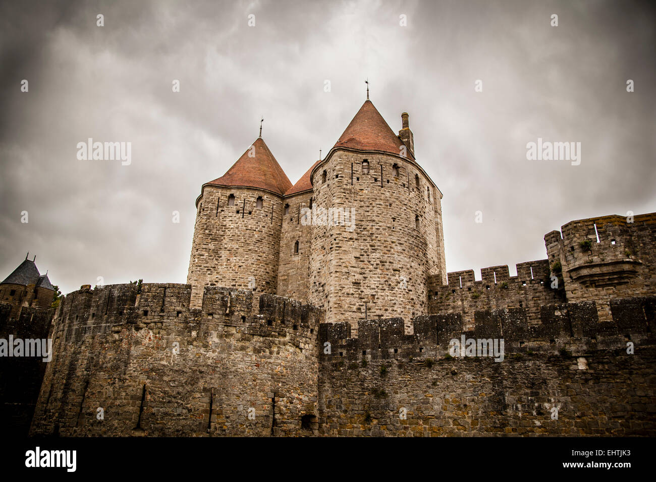 The medieval fortress and walled city of Carcassone Stock Photo - Alamy