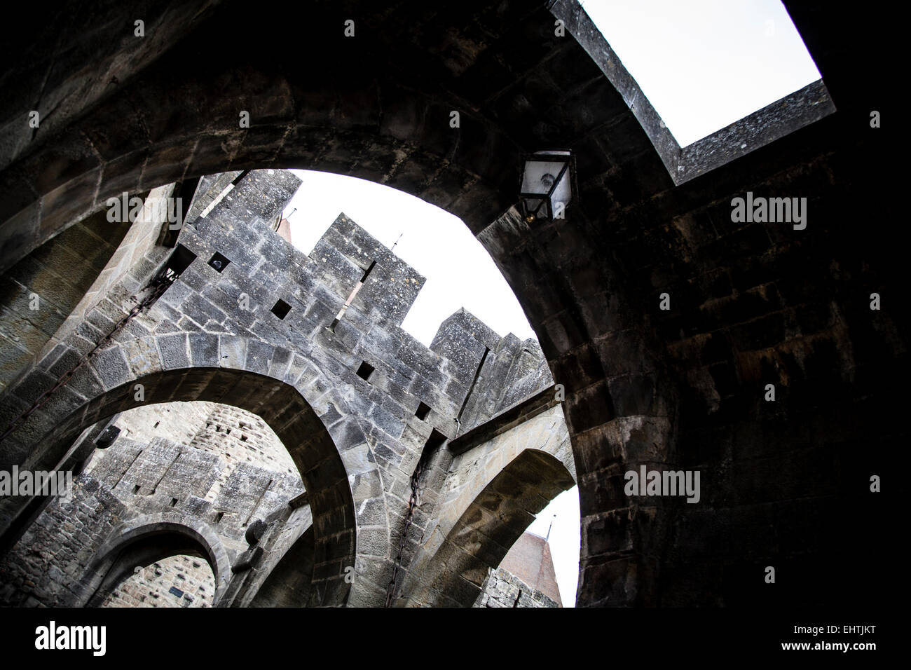 The medieval fortress and walled city of Carcassone Stock Photo - Alamy