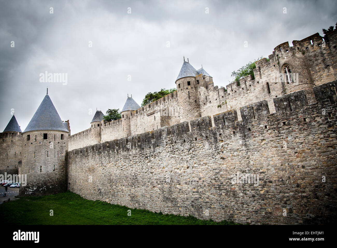The medieval fortress and walled city of Carcassone Stock Photo - Alamy